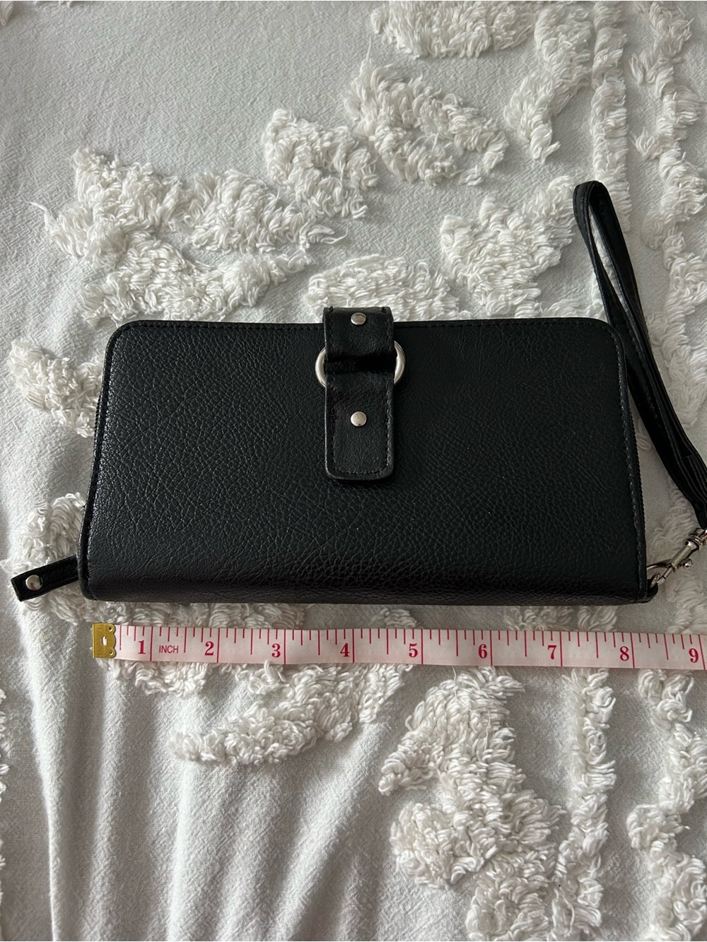 Black Wristlet Wallet with Strap